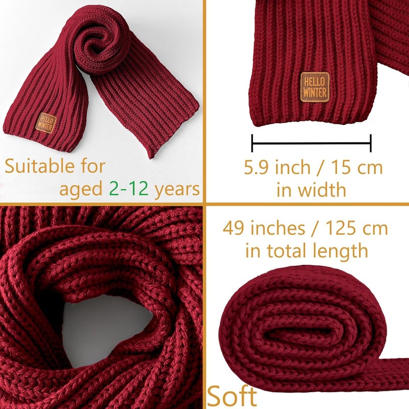 Hello Winter Kids Scarf Winter Neck Warmer Toddler Neck Scarf Girls Thick Scarves Boys Warm Neck Warp 2-12 Years - Image 2